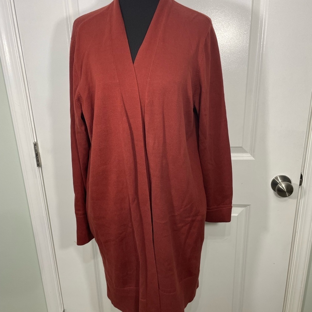Lands' End Women's Rust Cardigan Sweater CB-70
